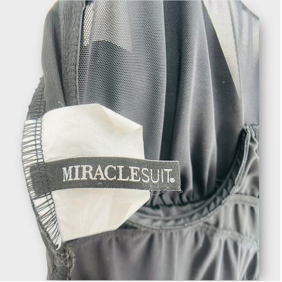 Miraclesuit  Azura Sheer Panel Rouching Underwire Slimming One Piece Swimsuit 10 - Picture 10 of 15